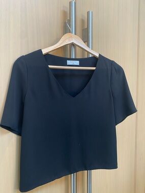 Aritzia Babaton Black V-Neck Short Sleeve Top Size XS